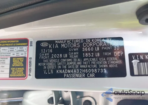 2017 Kia Rio Lx из США, поврежденный, VIN KNADM4A32H6098735